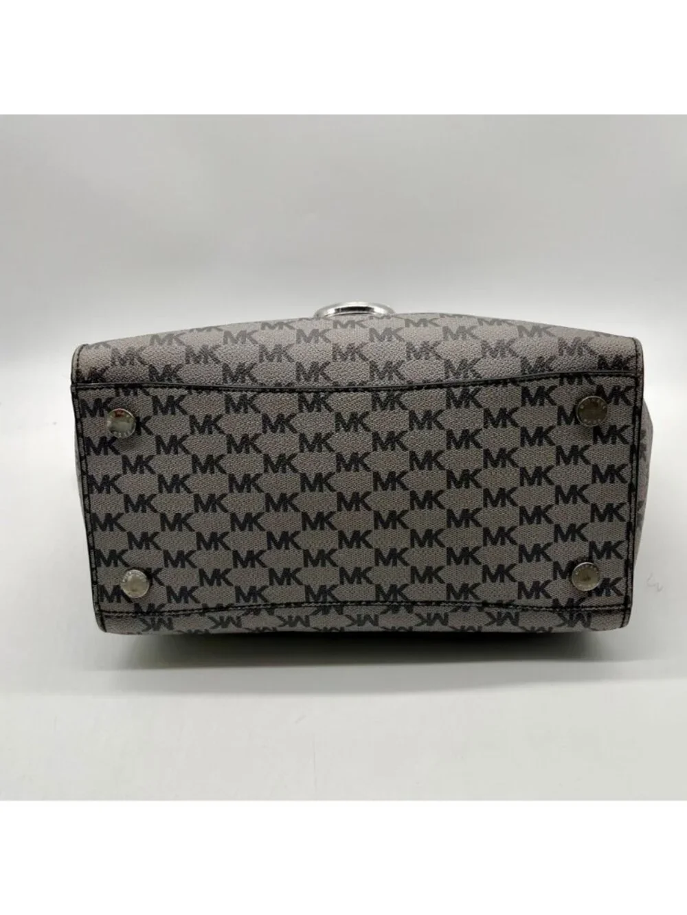 Michael Kors Grey Monogram Coated Canvas Satchel